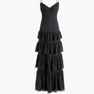 Jcrew spaghetti strap cha cha maxi dress in black